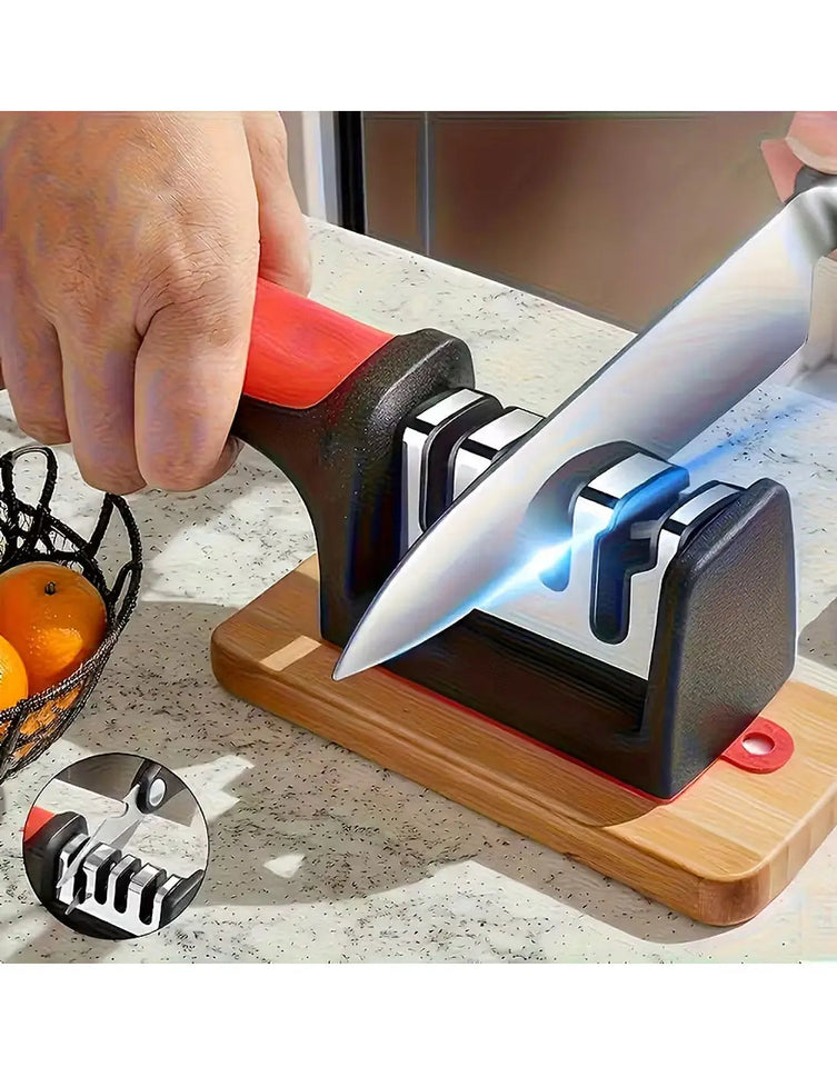 Ramzan Time-Saving 4-Stage Professional Kitchen Knife & Scissor Sharpener 🔪🌙