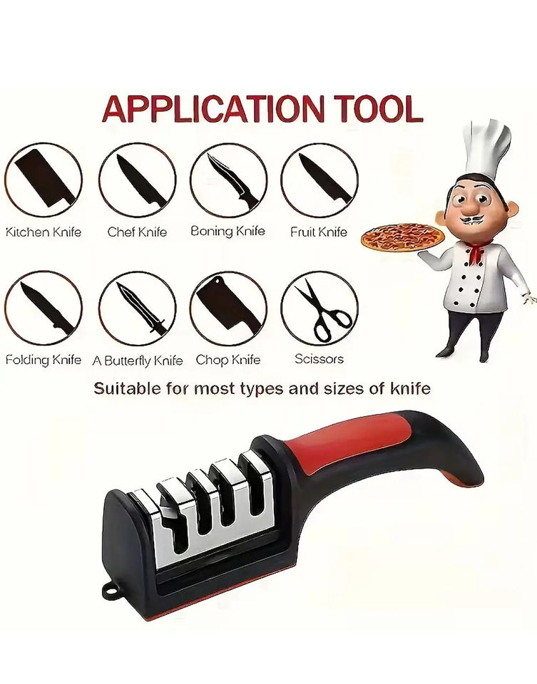 Ramzan Time-Saving 4-Stage Professional Kitchen Knife & Scissor Sharpener 🔪🌙