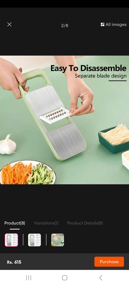 Time-Saving 5-in-1 Stainless Steel Vegetable Cutter for Ramzan Sehri & Iftari