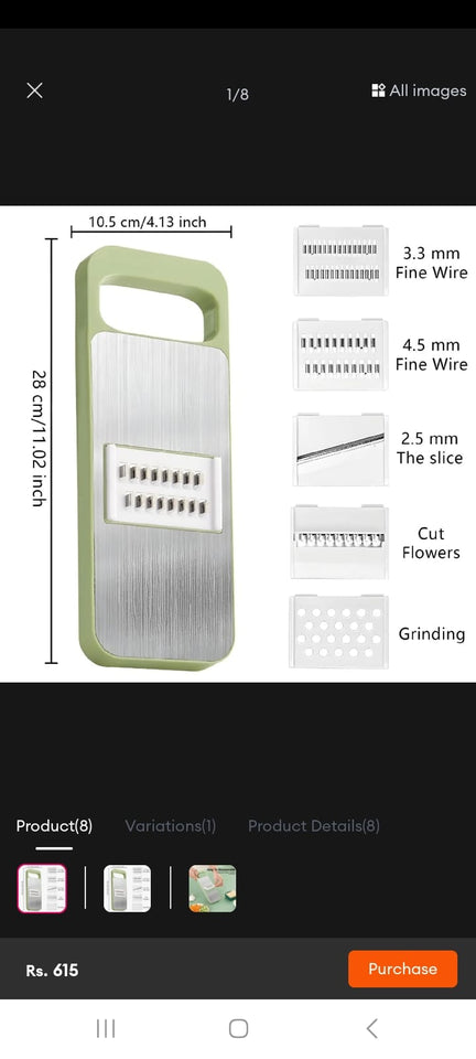 Time-Saving 5-in-1 Stainless Steel Vegetable Cutter for Ramzan Sehri & Iftari