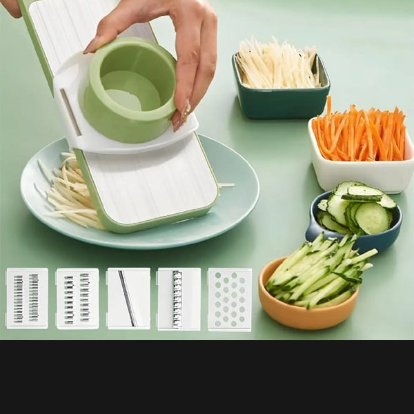 Time-Saving 5-in-1 Stainless Steel Vegetable Cutter for Ramzan Sehri & Iftari